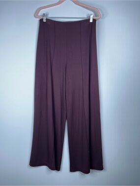 COS Wide Leg Modal Pants Plum Purple Pull On Casual Comfortable High Rise Medium